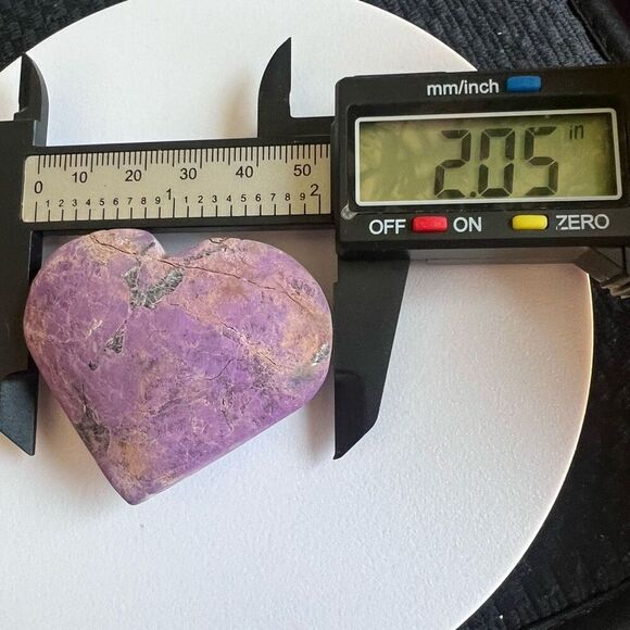 Natural Raw‎ Purpurite Heart Carving (1) - Picture 6 of 8